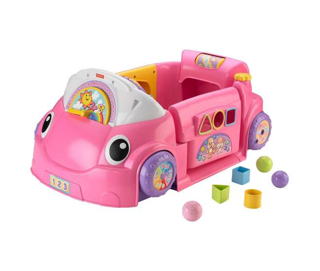 DJD10 Fisher-Price Laugh & Learn Crawl Around Car Baby Activity Learning Toy, Pink