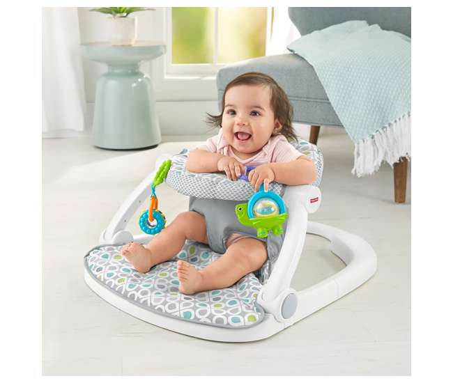 FLD88 Fisher-Price Supportive Sit-Me-Up Comfy Interactive Floor Seat Infant Mat Toy