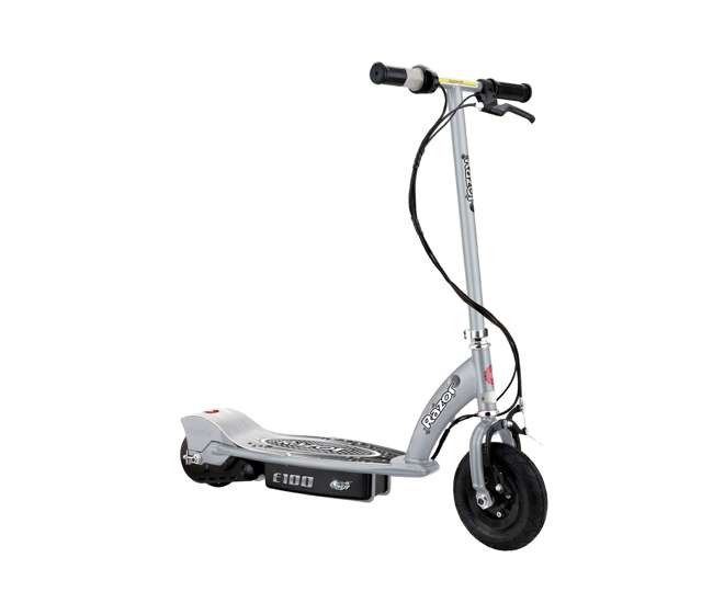 13181112 + 97778 Razor E100 Kids Motorized 24 Volt Electric Powered Ride On Scooter with Helmet