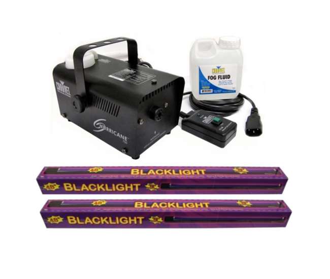61272 + H700 Chauvet H 700 Fog Machine + (2) 48-Inch UV Black-Lights
