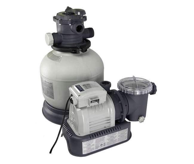 28647EG + 28000E Intex 2800 GPH Above Ground Pool Sand Filter Pump + Wall-Mounted Surface Skimmer