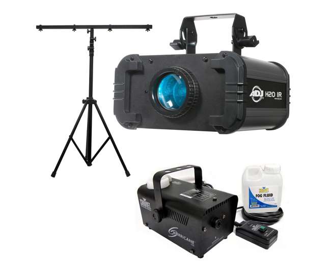 H2O-IR + LTS-6 + H700 ADJ H2O IR LED Water Light Effect, Tripod, and Fog Machine