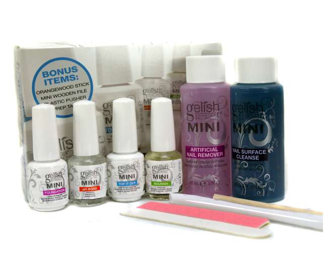 US01379-18GLAMP + 01755-BASIX + 1900116-6PPACK Gelish Professional Gel Nail LED Lamp + Starter Kit + 16 Colors