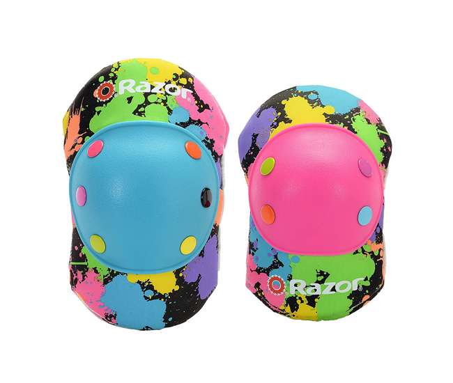 15130659 + 97778 + 96761 Razor Pocket Mod Mini Electric Scooter & Black Helmet & Rainbow Elbow, Knee Pads