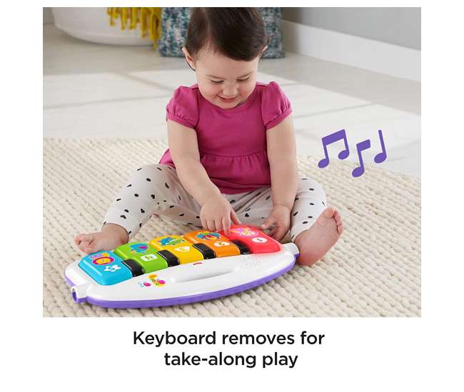 FGG46 Fisher-Price Deluxe Kick 'n Play Musical Piano Gym with Soft Mat, Pink