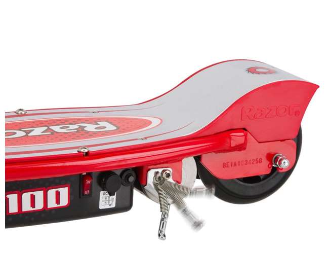 13111260 + 97778 Razor E100 Kids Motorized 24 Volt Electric Powered Ride On Scooter with Helmet