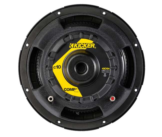 QDODGE104DOOR + 2 x 43C104 + R1100M + 4GAMPKIT-SFL Kicker 10C104 10-Inch 600W Subwoofers with Dodge Ram Quad 02-er Box with Amp with Wiring (Pair)