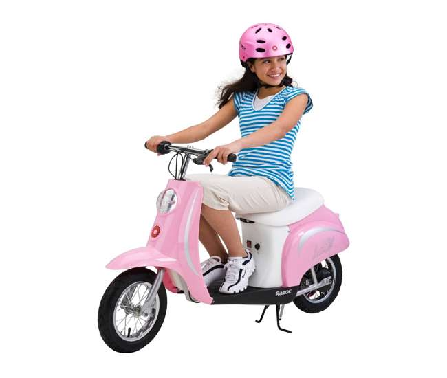 15130610 Razor Pocket Mod Miniature Euro 24V 250W Kids Motor Powered Scooter & Helmet