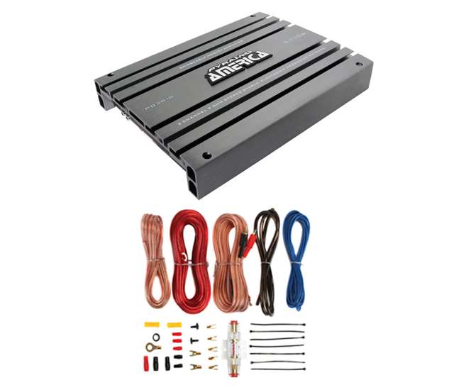 PB918 + AKS8 Pyramid PB918 2000W 2 Channel Amplifier + 8 Ga Amp Kit (Package)