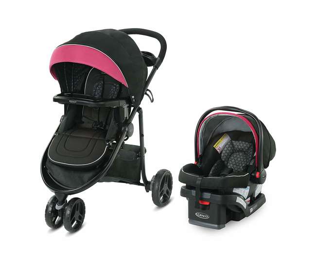 2081084 Graco Modes 3 Lite DLX Baby Stroller & Infant Car Seat Travel System, Arbis Pink