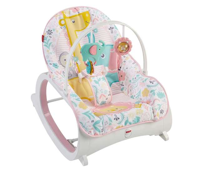 DTH00 Fisher-Price Portable Vibrating Newborn to Toddler Rocking Chair Seat, Pink
