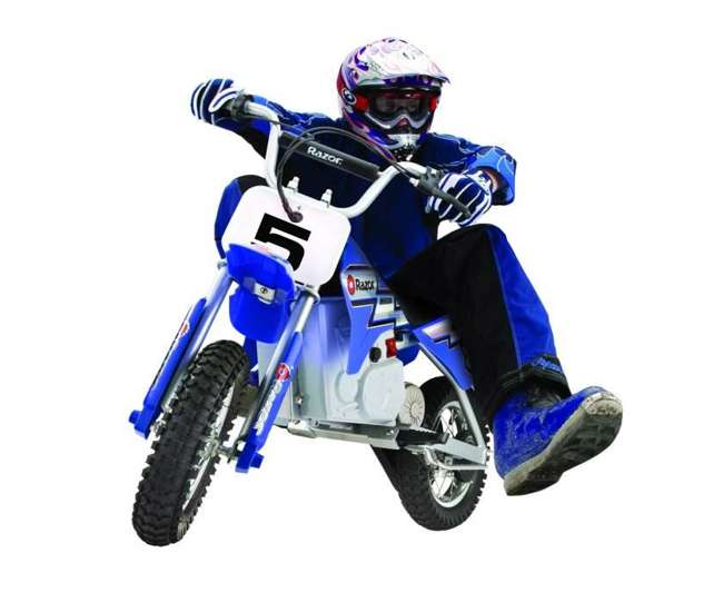 15128040 + 97775 + 96785 Razor Dirt Rocket MX350 Electric Moto Bike with Helmet, Elbow & Knee Pads