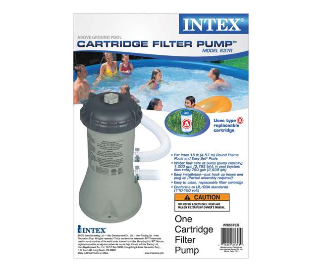 26700EH + 28030E + 28637EG + 2 x 29007E Intex Above Ground Swimming Pool w/ Cartridge Filter Pump, 2 Filters & Cover