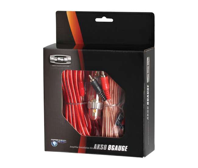 PX-1000.4 + AKS8 Crunch 4-Channel 1000-Watt A/B Amplifier (Pair) & Wiring Kit