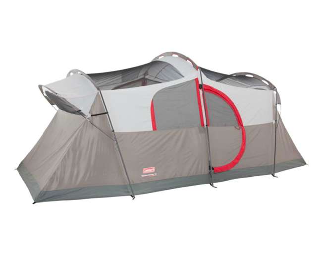 coleman weathermaster 10 person family camping tent w camping tent with built in lights
