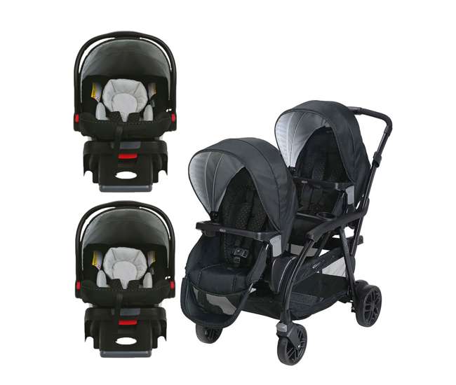 double stroller with 2 car seats