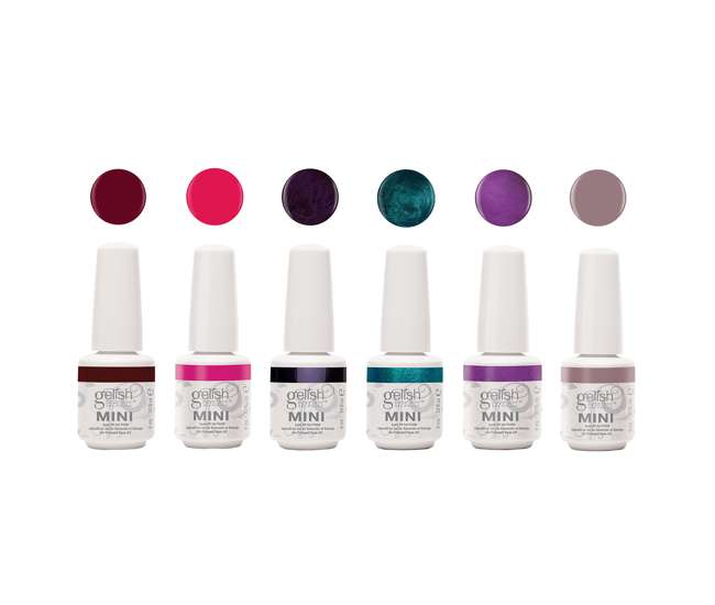01755-BASIX + 1900116-6PPACK2 + 1900115-6PACK1 Gelish Basix Kit with Mini Kung Fu Flair and Sassy Intergalactic Glam Gel Polish