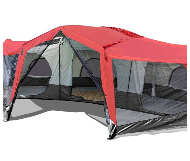 TGT-CARSON-18-B-U-A Tahoe Gear Carson 3 Season 14 Person 25x17.5' Family Cabin Tent, Red (Open Box)