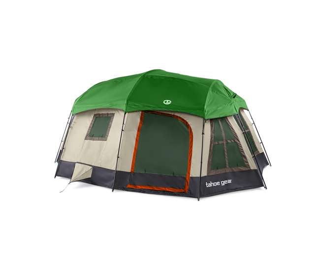 TGT-OZARK-16-D Tahoe Gear Ozark TGT-OZARK-16-D 16 Person 3 Season Family Cabin Tent, Brown