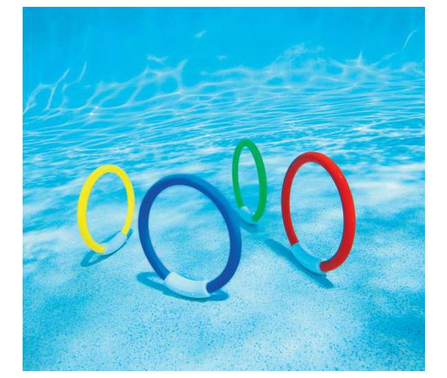 Intex Underwater Diving Pool Toy Rings (8 Pack) 55501