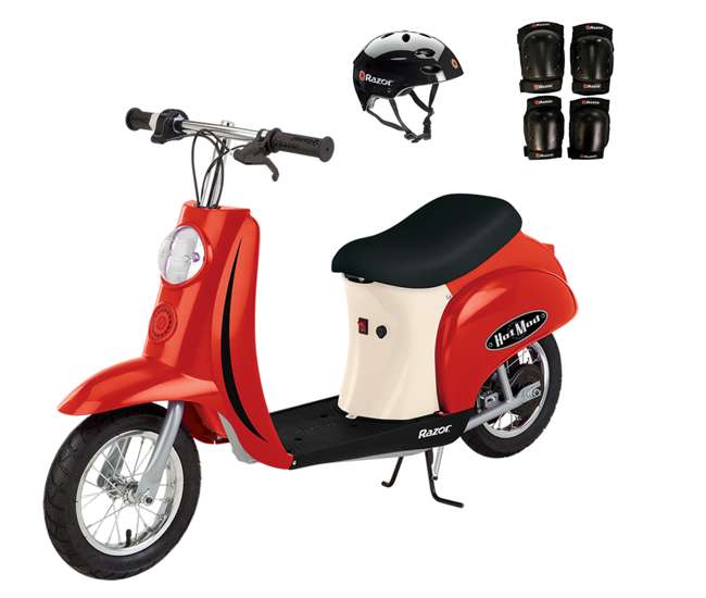 15130656 + 97778 + 96785 Razor Pocket Mod (Red) with Helmet, Elbow and Knee Pads