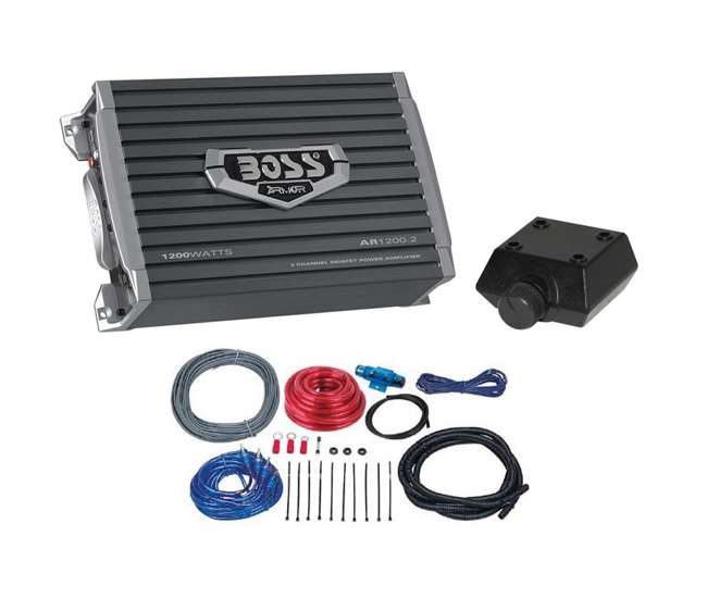 AR12002 + KIT2 Boss AR12002 1200W 2 Channel Amplifier + 8 Gauge Amp Install Kit (Package)