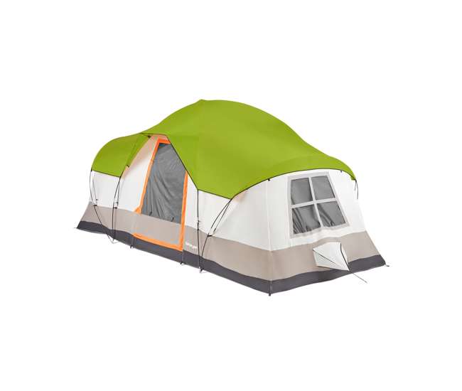 TGT-OLYMPIA-10-B Tahoe Gear Olympia 10 Person 3 Season Outdoor Camping Tent, Green and Orange