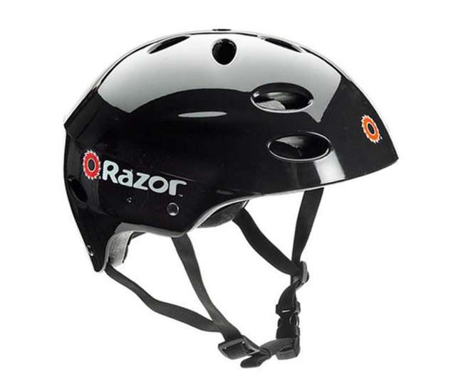 13111260 + 97778 Razor E100 Kids Motorized 24 Volt Electric Powered Ride On Scooter with Helmet
