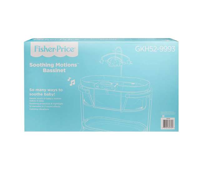GKH52 Fisher Price GKH52 Soothing Motions Baby Bassinet with Music, Pacific Pebble