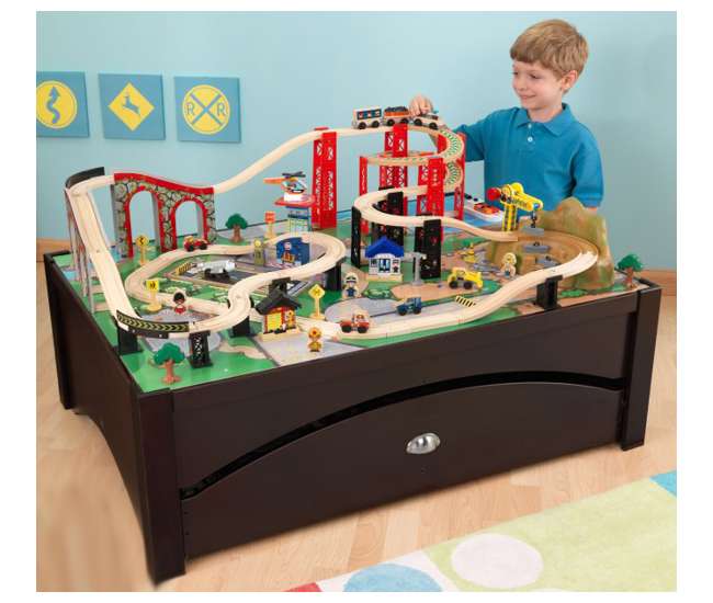 childrens wooden train table