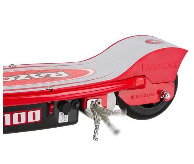 13111260 + 97778 + 96785 Razor E100 Kids Motorized 24 Volt Electric Scooter with Helmet and Safety Pads