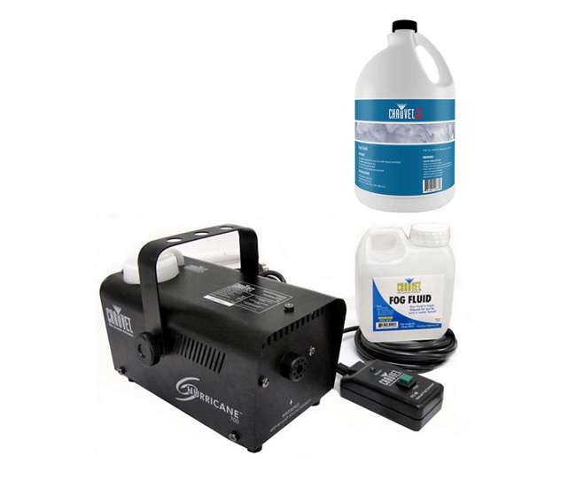 H700 + FJU Chauvet DJ Hurricane 700 Fog Machine + Fog Juice Fluid, 1 Gallon