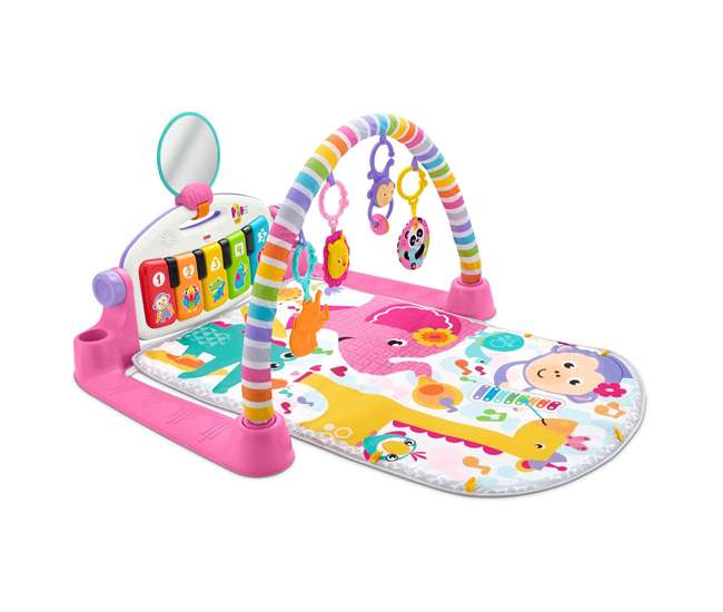 FGG46 Fisher-Price Deluxe Kick 'n Play Musical Piano Gym with Soft Mat, Pink