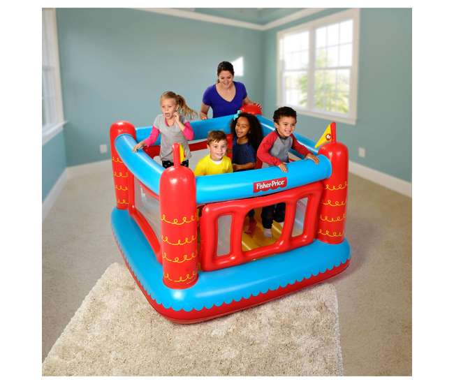 fisher price bouncetastic inflatable castle bouncer with removable mesh walls