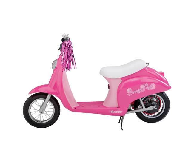 15130659 + 97783 Razor Pocket Mod Electric Sweet Pea Scooter & Youth Helmet (Pink)