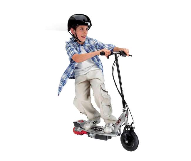 13125E-BK + 13111240 Razor Electric Motorized Kids Scooters, 1 Black & 1 Blue