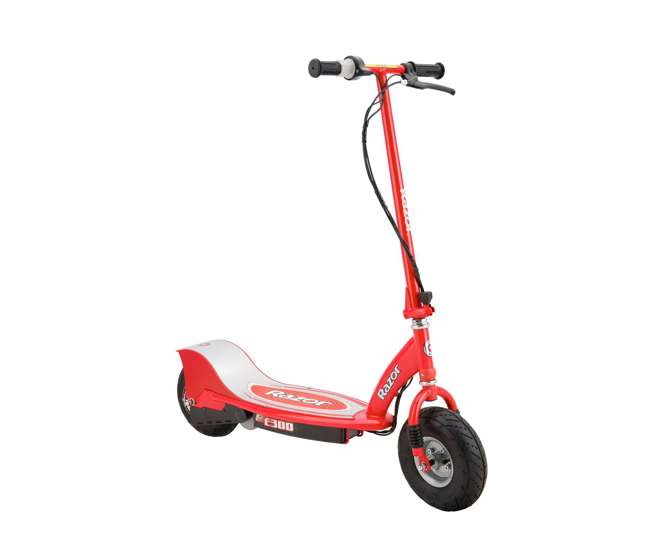 13113697 + 97778 + 96785 Razor E300 Electric Scooter (Red) with Helmet, Elbow and Knee Pads