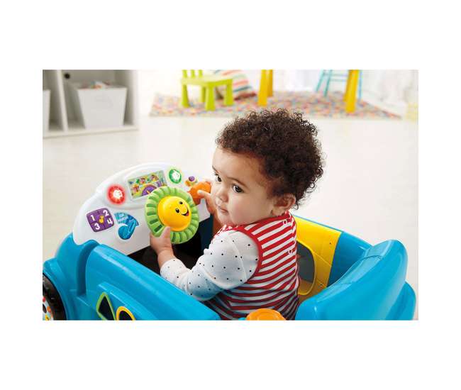 DJD09 Fisher-Price Laugh & Learn Crawl Around Car Baby Activity Learning Toy, Blue