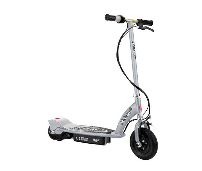13181112 + 97778 + 96785 Razor E100 Kids Motorized 24V Electric Scooter with Helmet, Elbow & Knee Pads