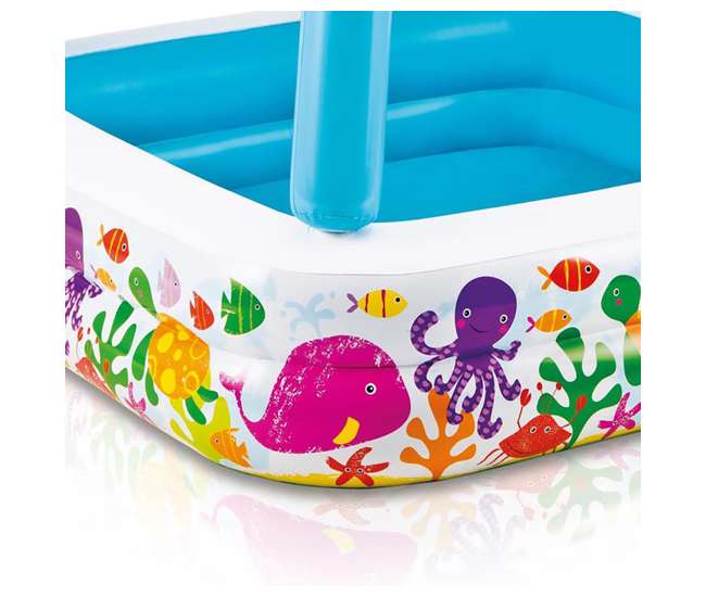 intex inflatable ocean scene sun shade kids swimming pool with canopy