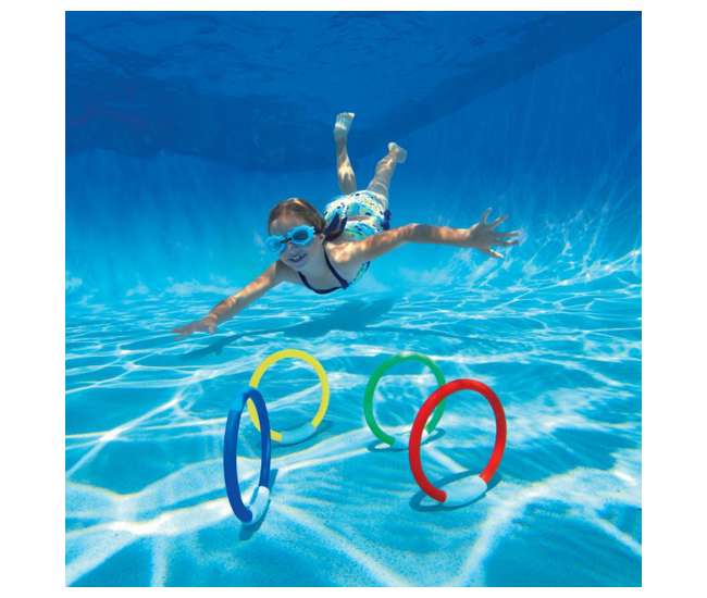 Intex Underwater Diving Pool Toy Rings (8 Pack) 55501