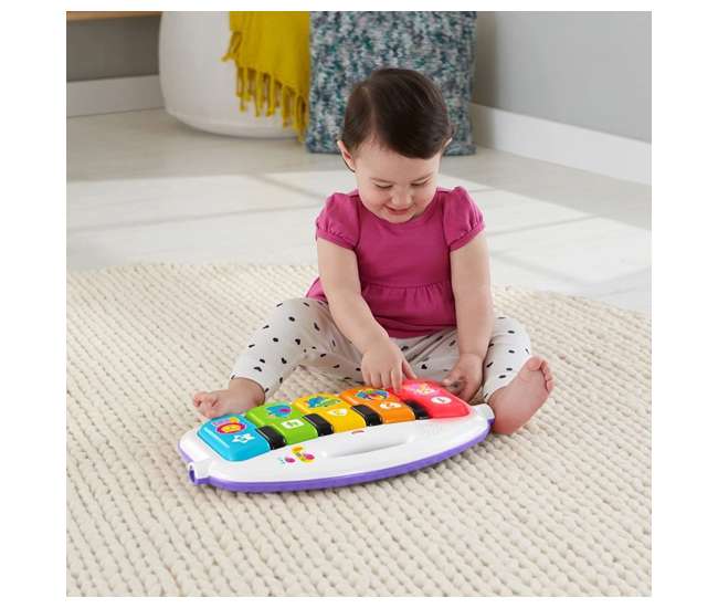 FGG46 Fisher-Price Deluxe Kick 'n Play Musical Piano Gym with Soft Mat, Pink
