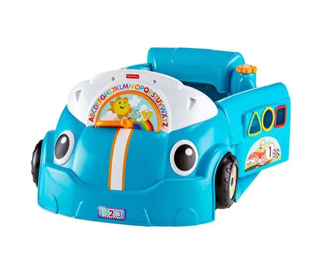 DJD09 Fisher-Price Laugh & Learn Crawl Around Car Baby Activity Learning Toy, Blue