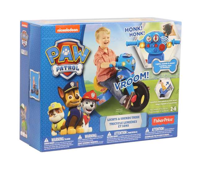 DWR65 Fisher-Price Nickelodeon Paw Patrol Tough Trike Light Up Kid's Tricycle Ride On