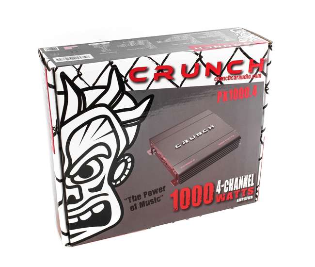 PX-1000.4 + AKS8 Crunch 4-Channel 1000-Watt A/B Amplifier (Pair) & Wiring Kit