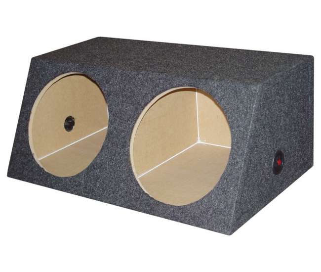 Q Power Dual 15Inch Sealed Angled Subwoofer Box QSMBASS15
