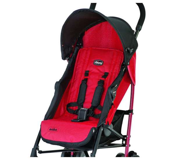 Chicco Echo Lightweight Folding Compact Umbrella Stroller, Red