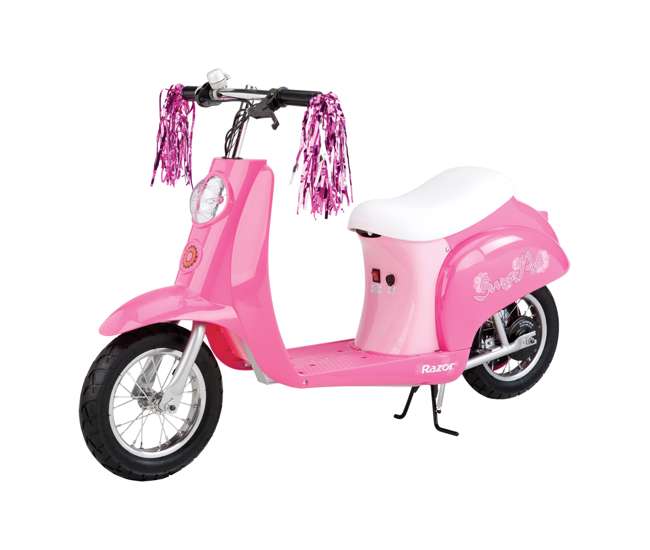 15130659 + 97783 Razor Pocket Mod Electric Sweet Pea Scooter & Youth Helmet (Pink)