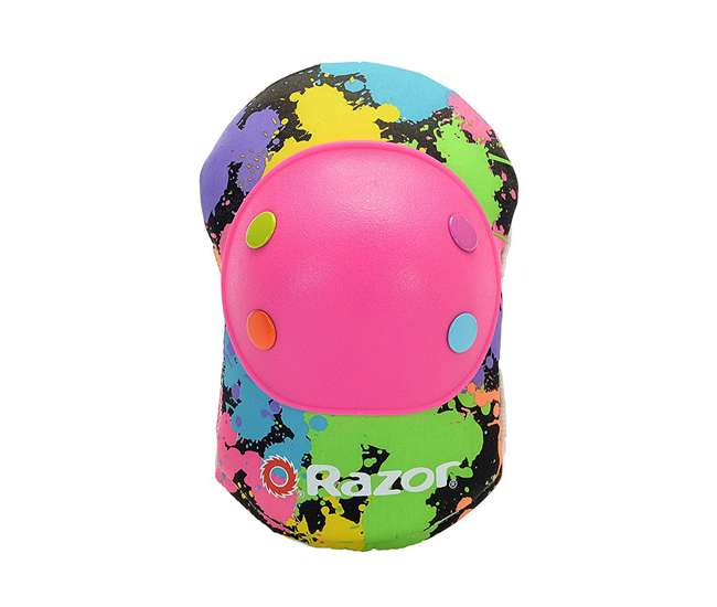 15130659 + 97778 + 96761 Razor Pocket Mod Mini Electric Scooter & Black Helmet & Rainbow Elbow, Knee Pads