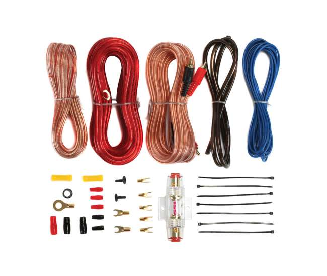 PX-1000.4 + AKS8 Crunch 4-Channel 1000-Watt A/B Amplifier (Pair) & Wiring Kit
